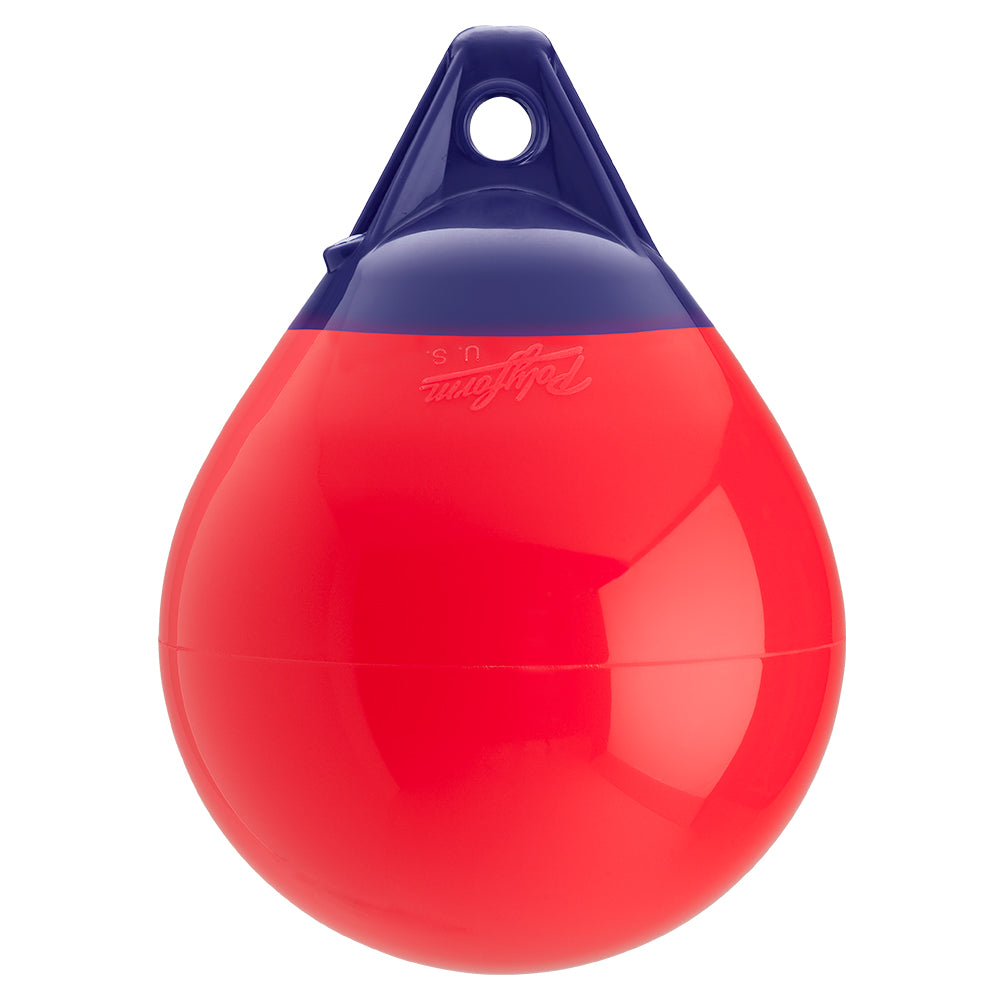 Red Polyform A-1 buoy with 11-inch diameter, used for marine safety and navigation by Polyform U.S.