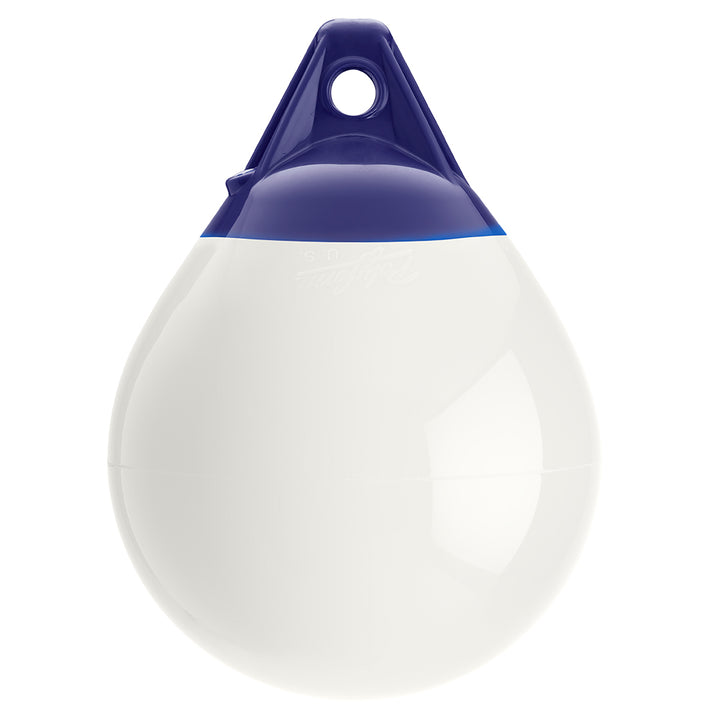 White Polyform A-1 buoy with 11-inch diameter, durable marine buoy for navigation and safety.