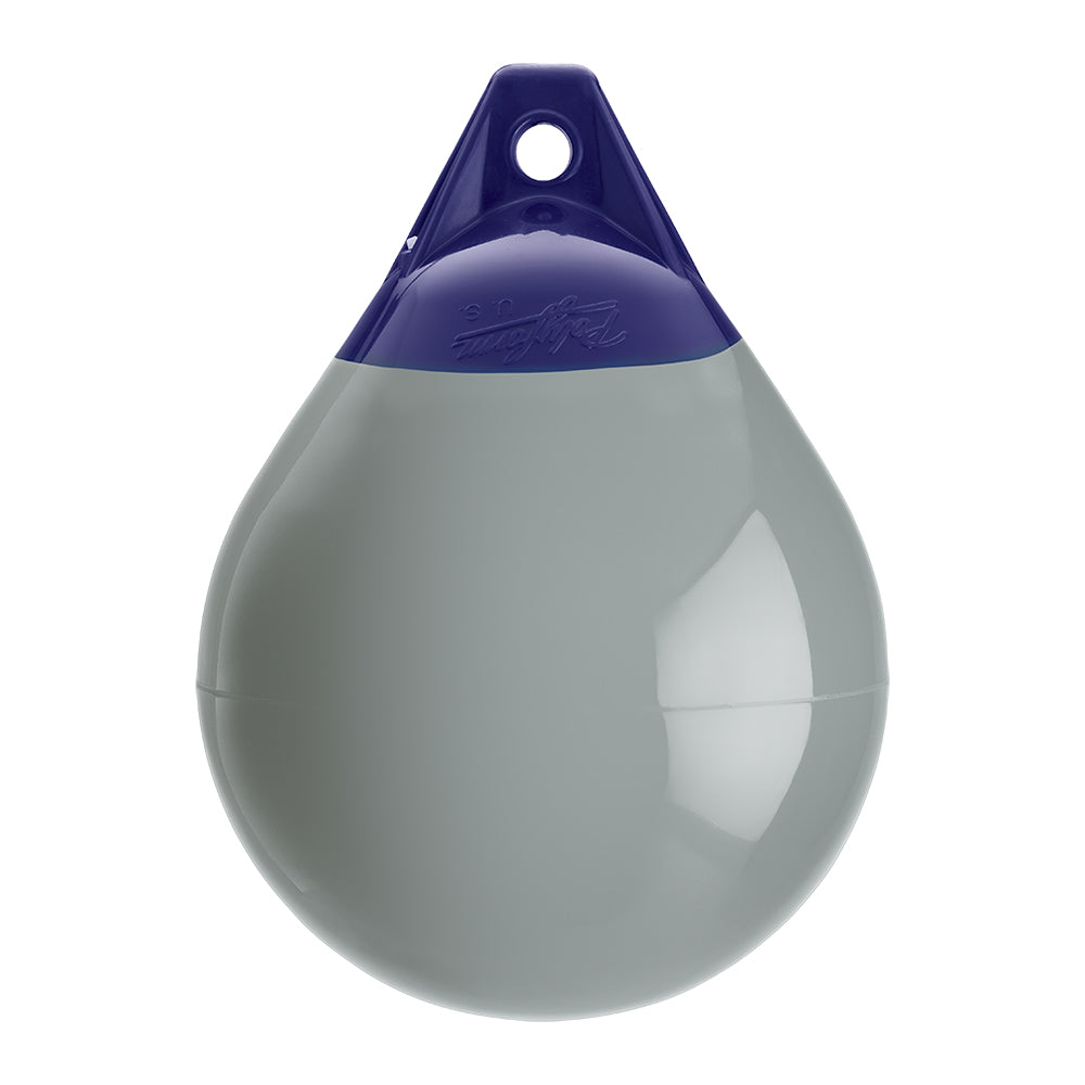 Polyform U.S. A-2 buoy, 14.5-inch diameter, grey, floating marine buoy for navigation or marking hazards.