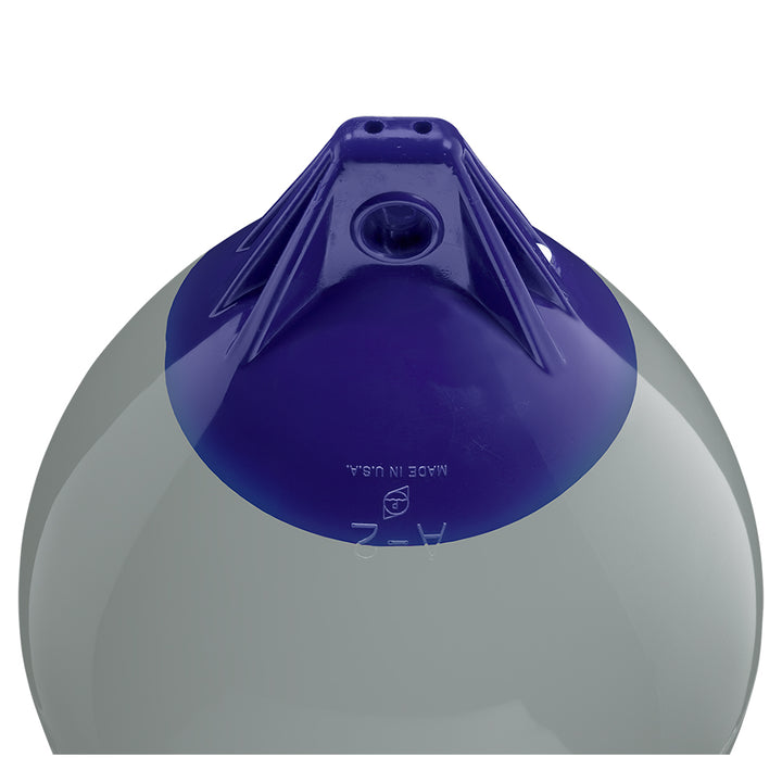 Grey Polyform A-2 buoy with 14.5-inch diameter, designed for marine navigation and marking purposes.