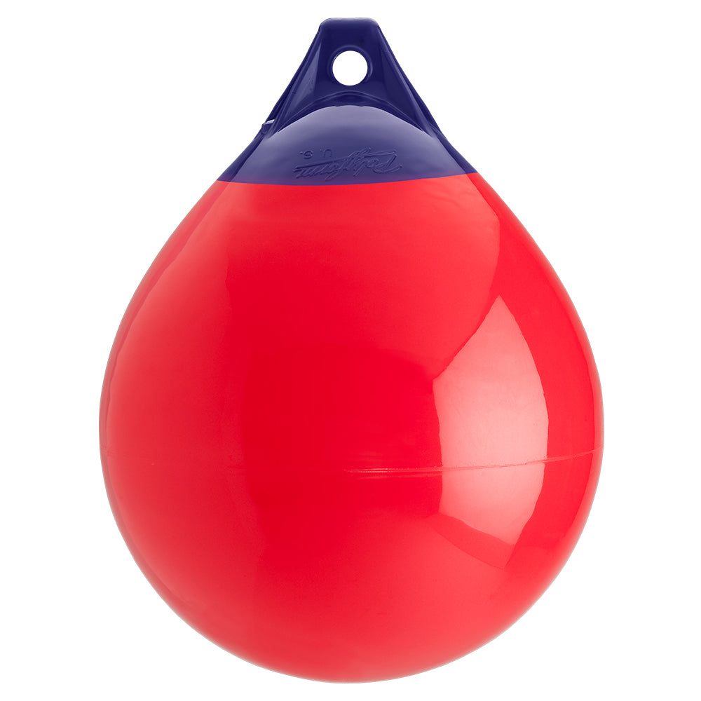 Red Polyform A-3 buoy with 17-inch diameter, made by Polyform U.S., floating in the water.