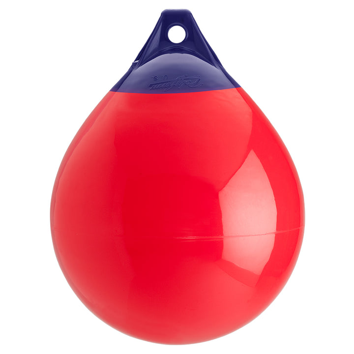 Red Polyform A-3 buoy with 17-inch diameter, made by Polyform U.S., floating in the water.