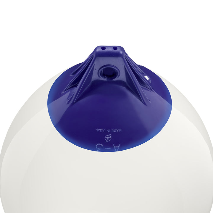 White Polyform A-3 buoy with 17-inch diameter, made by Polyform U.S., floating on water.