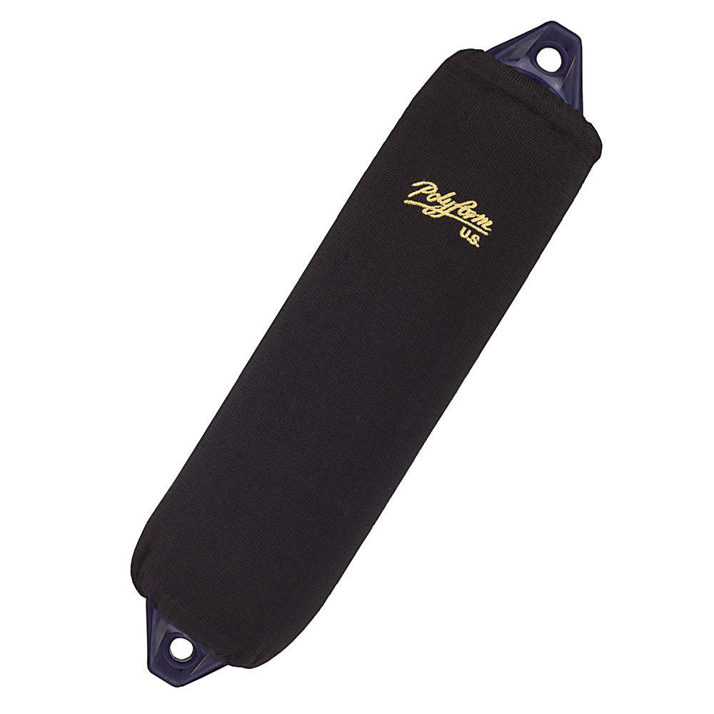 Black Polyform U.S. Fender Cover for F-3 Fender, made of durable material to protect and conceal boat fenders.