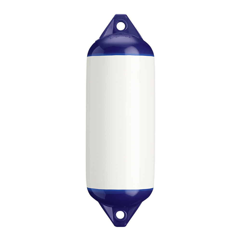 White Polyform F-2 Twin Eye Fender, 8.2"x25" boat bumper with durable polyform U.S. fenders for marine protection