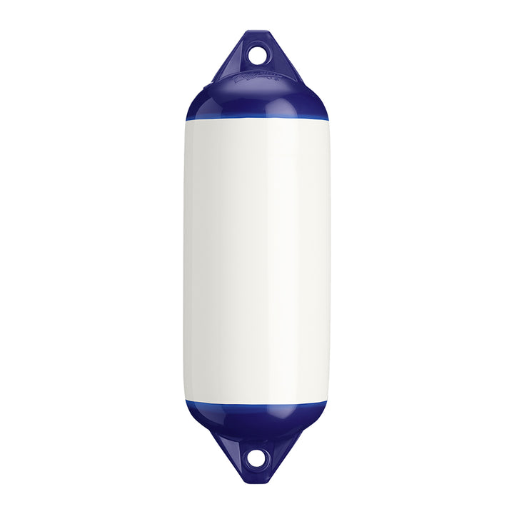 White Polyform F-2 Twin Eye Fender, 8.2"x25" boat bumper with durable polyform U.S. fenders for marine protection
