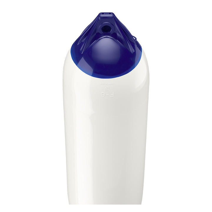 Polyform F-6 Twin Eye Fender in white, 11"x42", durable marine boat fender with twin eye design by Polyform U.S.