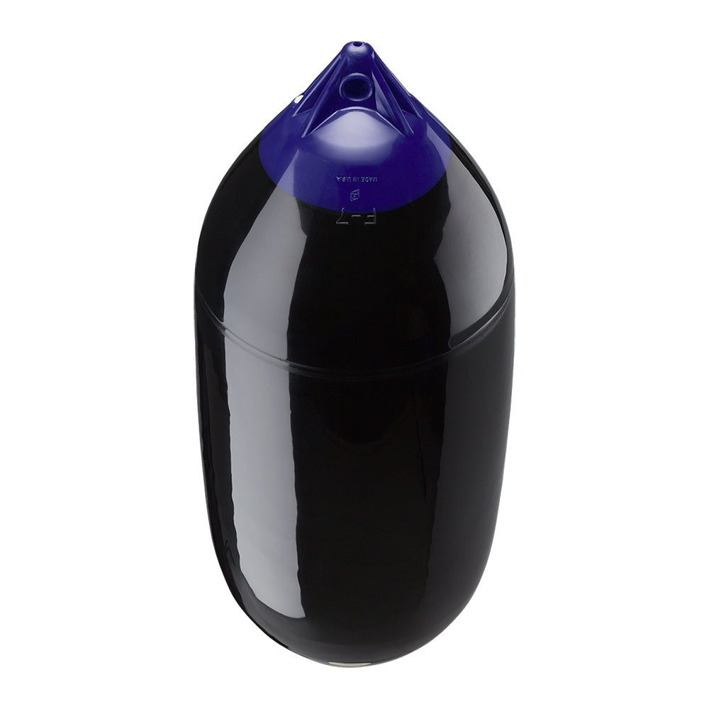 Black Polyform F-7 Twin Eye Fender, 15" x 41", durable marine boat bumper with twin eye attachments by Polyform U.S.