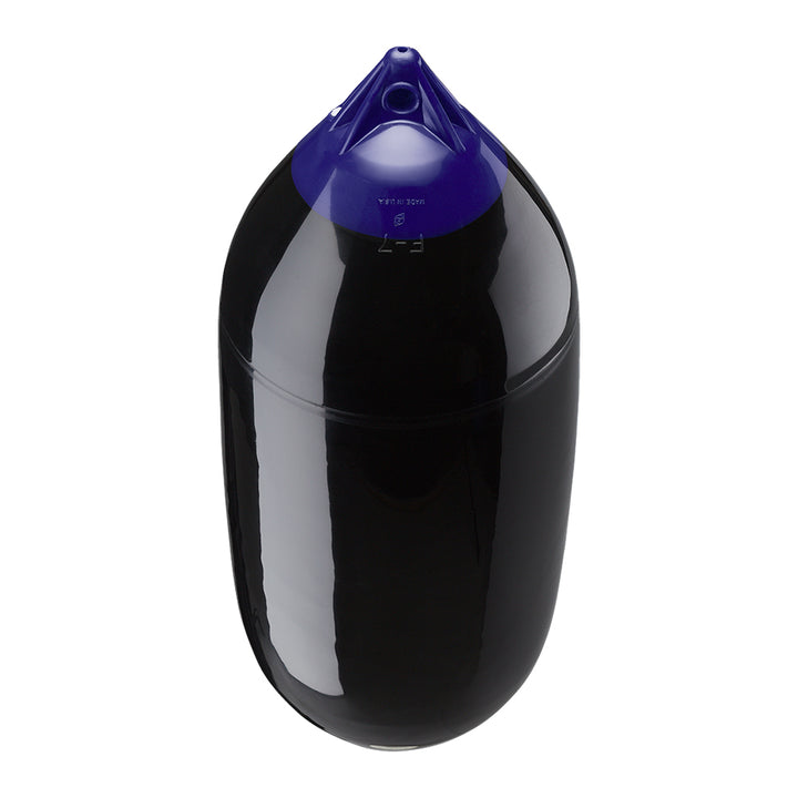 Black Polyform F-7 Twin Eye Fender, 15" x 41", durable marine boat bumper with twin eye attachments by Polyform U.S.