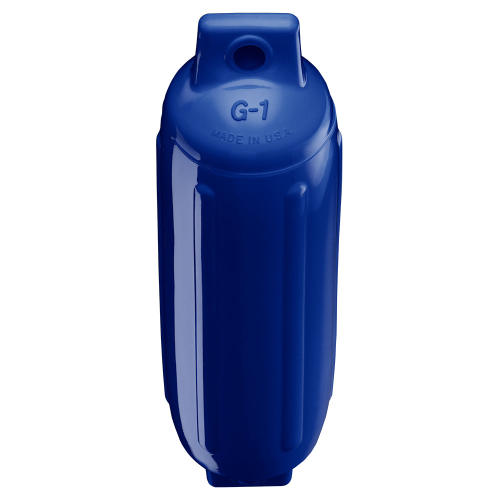 Polyform U.S. Polyform G-1 Twin Eye Fender 3.5" x 12.8" in cobalt blue, durable marine boat fender for docking.