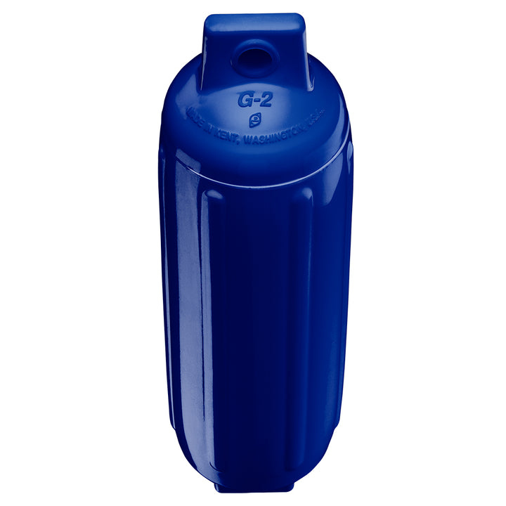 Polyform G-2 Twin Eye Fender in cobalt blue, 4.5" x 15.5" boat fender by Polyform U.S. with twin eye design.
