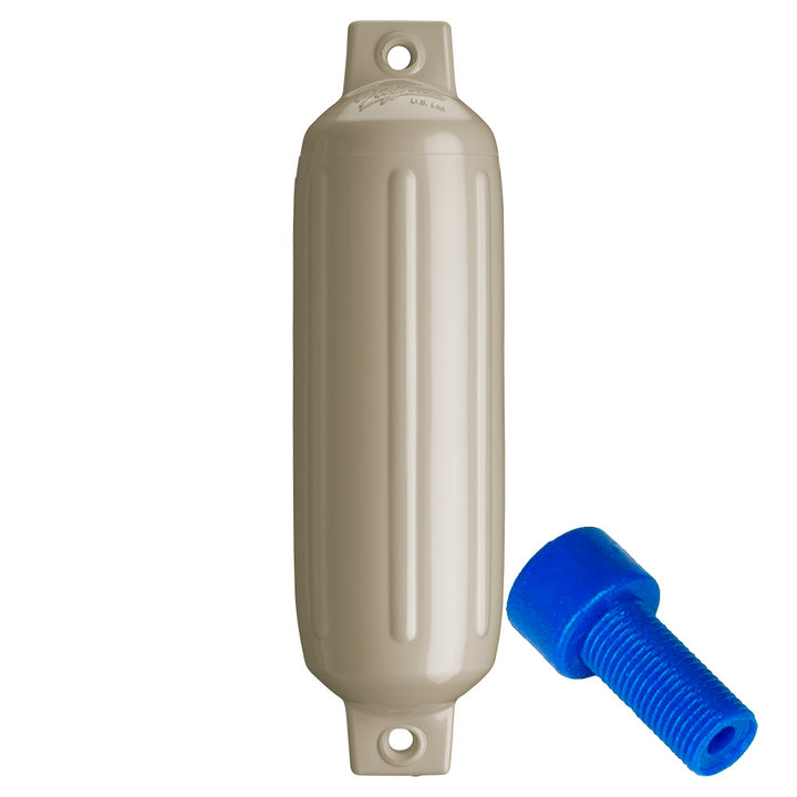 Garde-boue Polyform G-2 Twin Eye 4,5" x 15,5" - Sable avec adaptateur