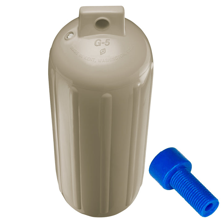 Garde-boue Polyform G-5 Twin Eye 8,8" x 26,8" - Sable avec adaptateur