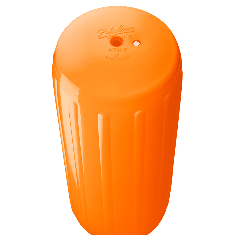 Polyform U.S. HTM-3 boat fender, 10.5 x 27 inches, orange, durable marine bumper for boat protection