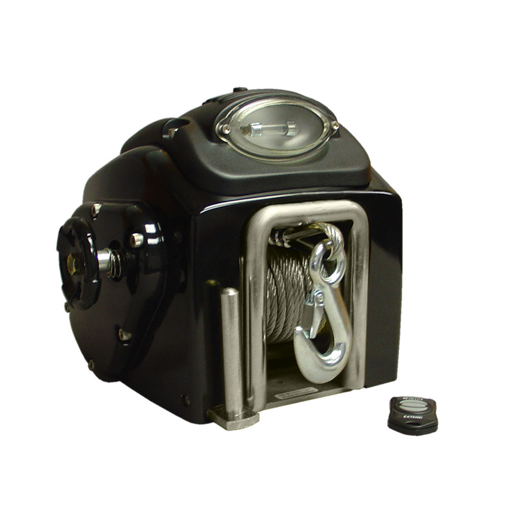 Powerwinch RC30 trailer winch with steel drum and handle for easy manual operation on vehicle trailers.