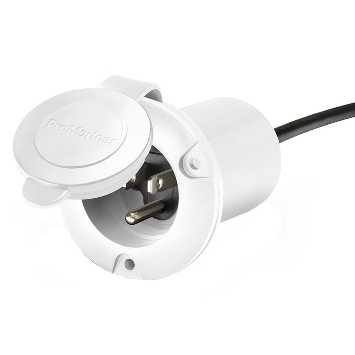 ProMariner Universal AC Plug in white, marine accessories, durable electrical connector for boat power systems