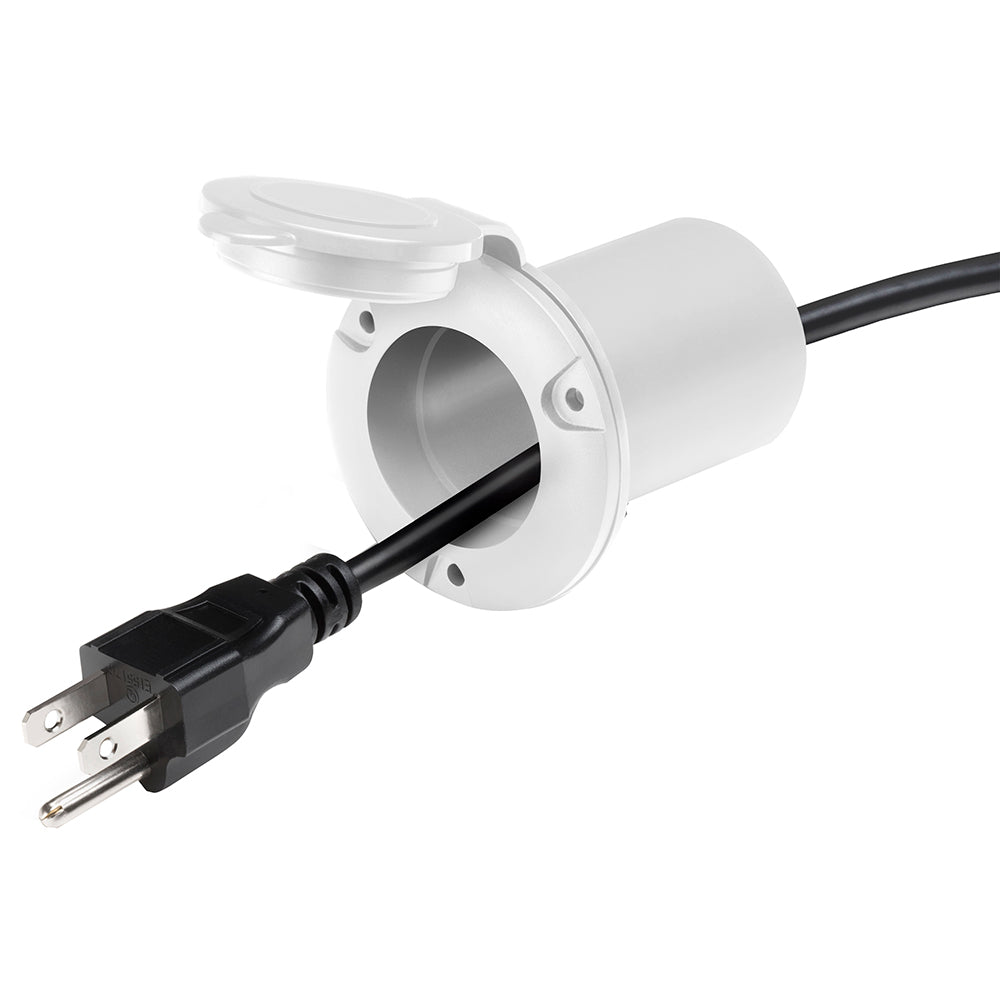 White ProMariner Universal AC Plug accessory with cord connection for marine electrical systems.