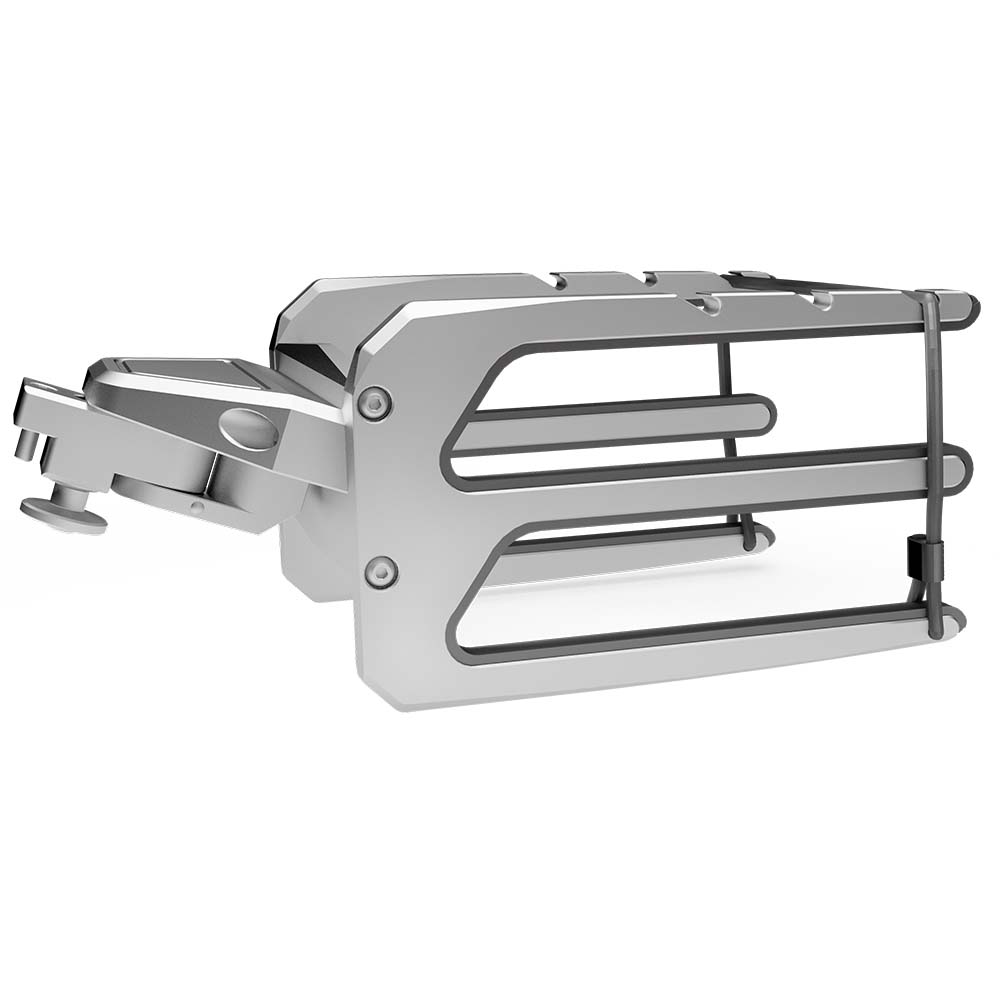 PTM Watersports Silver Swivel Bungee Board Rack accessory for secure watercraft storage, featuring a durable, swiveling design.