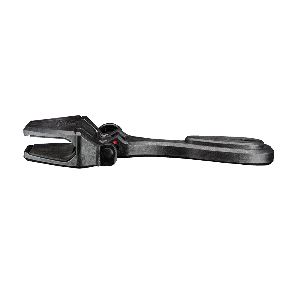 PTM Watersports CFR-200 Carbon Fiber Mirror Bracket displayed on a marine mirror, showcasing lightweight, durable construction.