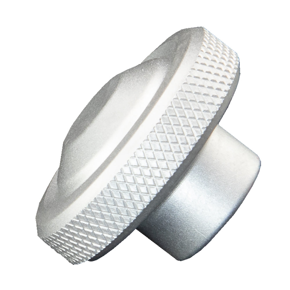 PTM Watersports KNB 100 silver replacement knob for mirrors, featuring a durable metal design and ergonomic grip.