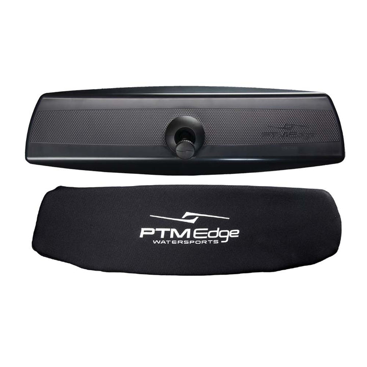 PTM Edge VR-140 Pro Watersports Mirror Cover Combo in black, showing the protective mirror cover for watercraft safety.