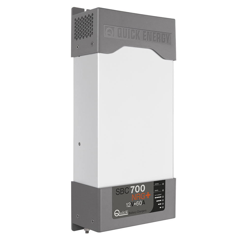Quick SBC 700 NRG+ Series 12V 60A 3-bank battery charger with digital display and multiple charging ports.