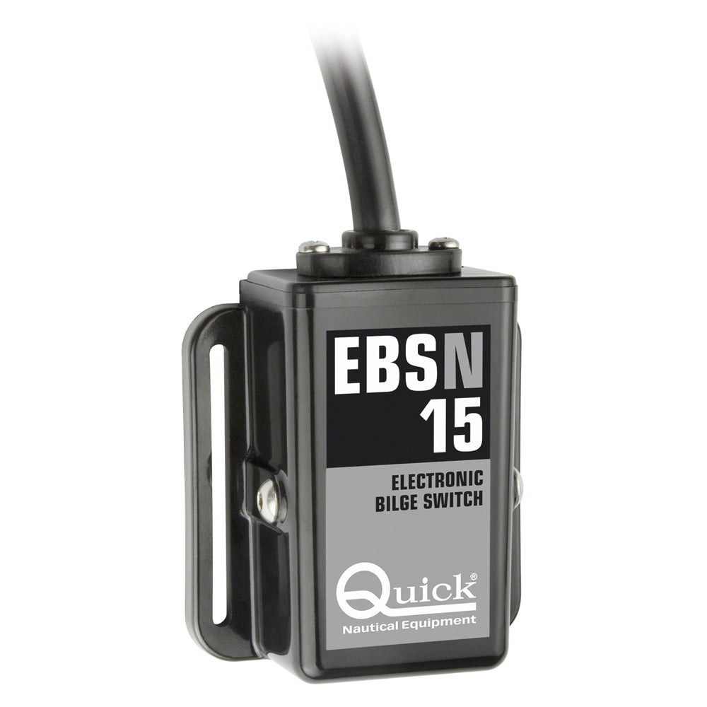 Quick EBSN 15 electronic switch for bilge pump, 15 Amp, used to control bilge pump operation in boats or marine applications.