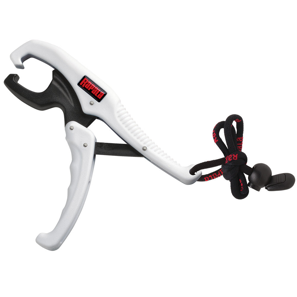 Rapala floating fish gripper, 6-inch fishing accessory for handling fish securely and safely, black and silver design