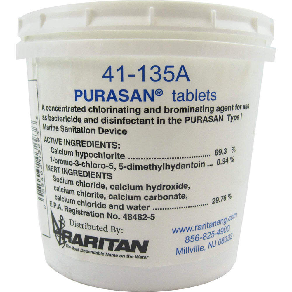 Raritan PURASAN EX refill tablets in a tub of 6, used as accessories for water purification systems by Raritan.