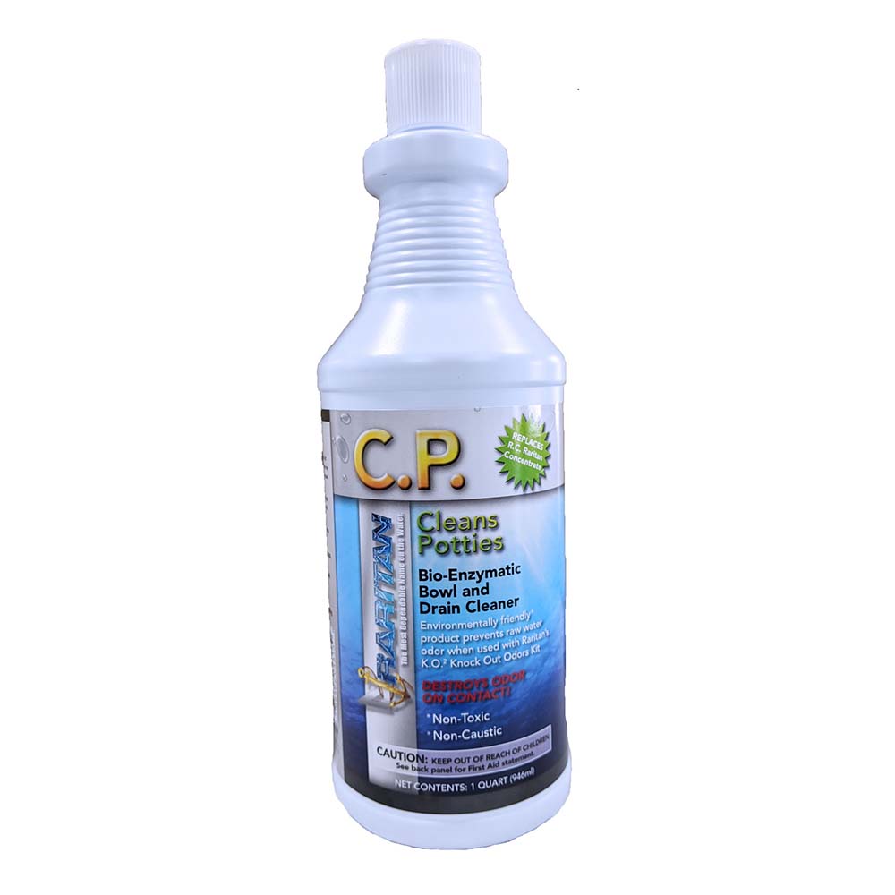 Raritan C.P. Clean Potties bio-enzymatic bowl cleaner 32oz bottle for bathroom cleaning and freshening.
