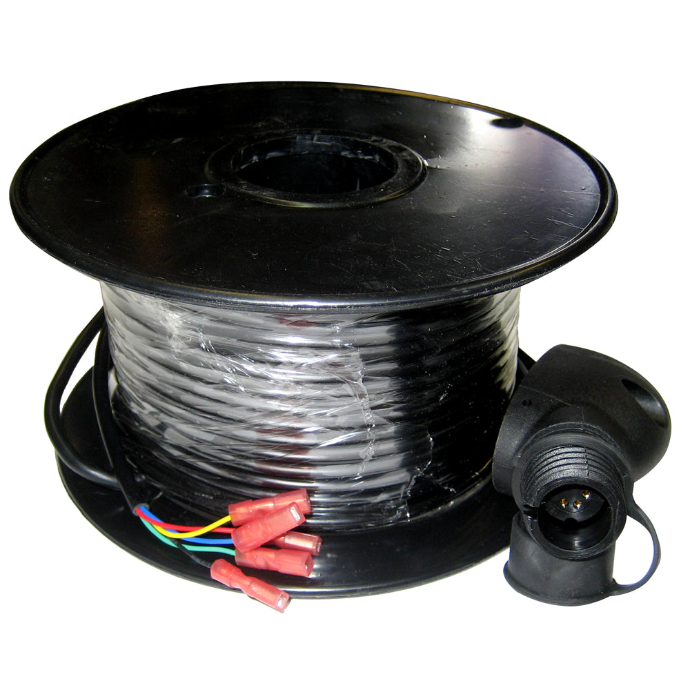 Raymarine masthead cable and base, marine navigation accessories, with connectors and mounting components visible.