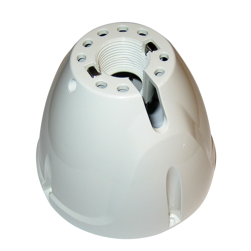 Raymarine pole mount accessory for RS150 GPS antenna, shown attached to a marine vessel pole.