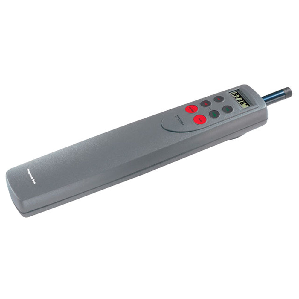 Raymarine ST1000 Plus Tiller Pilot autopilot device mounted on a boat steering console.