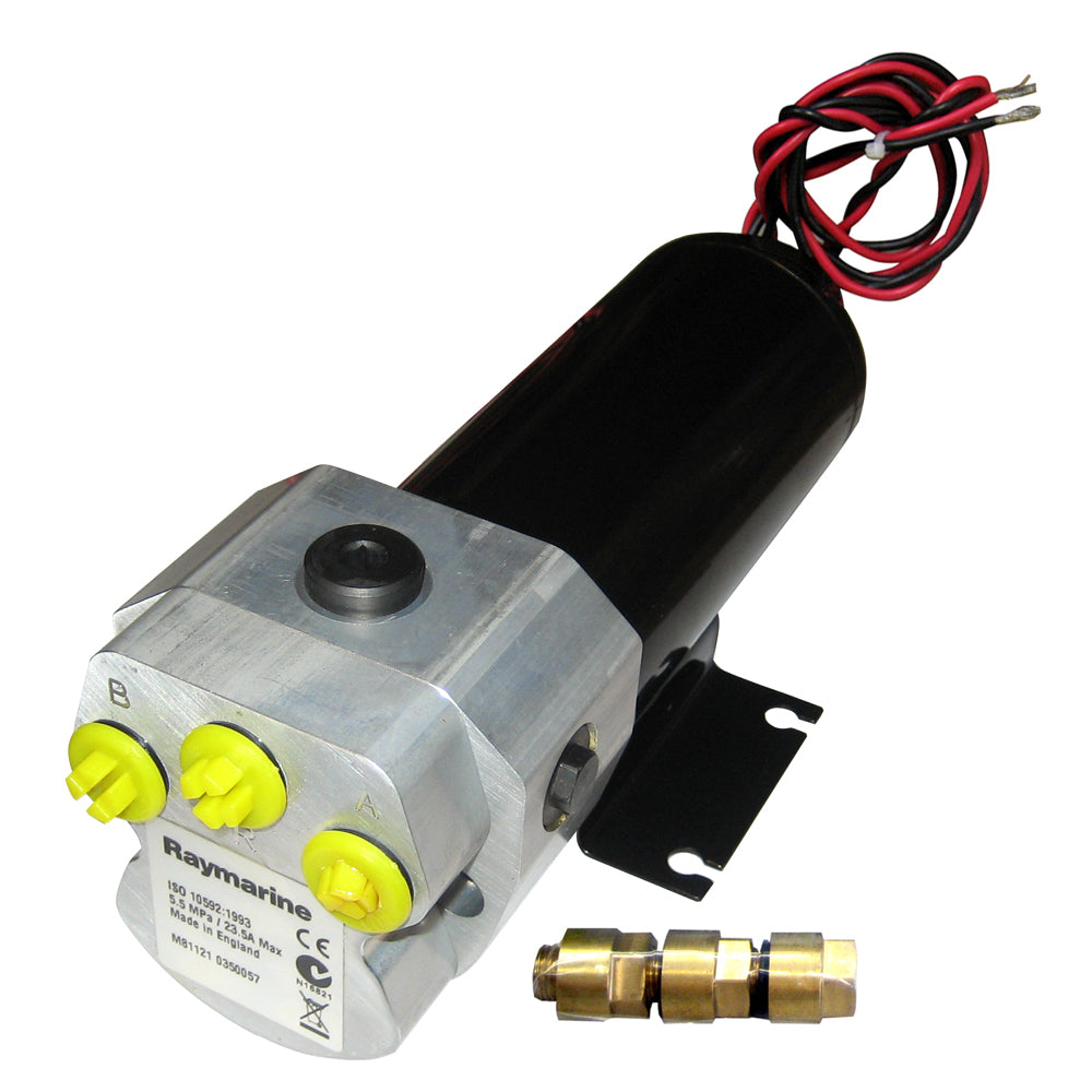 Raymarine Type 1 12V autopilot pump with electrical connections, used for marine autopilot systems.