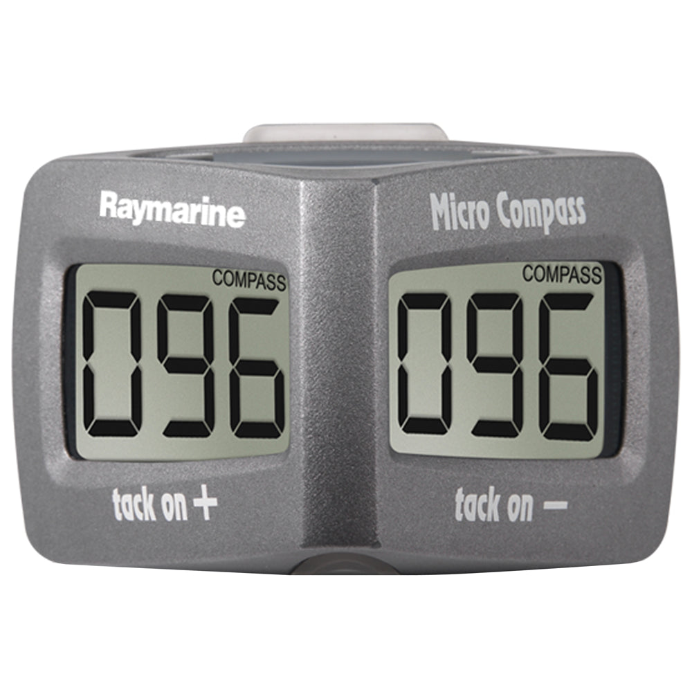 Raymarine T060 Micro Compass marine instrument showing compass dial and mounting bracket in a close-up view.