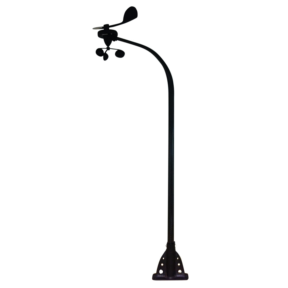 Raymarine Wireless Vertical Wind Transmitter, marine instrument for measuring wind speed and direction, shown mounted on a boat.
