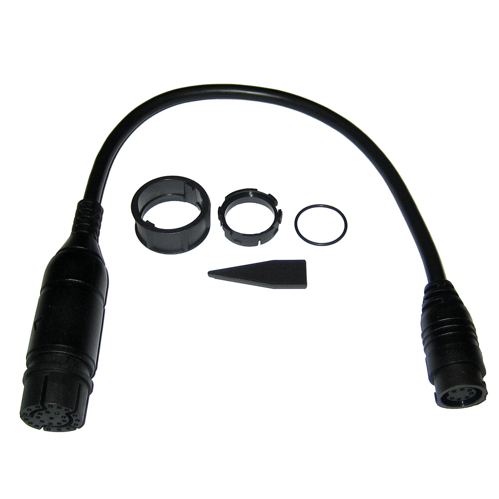Raymarine Axiom RV Adapter Cable with 25-pin to 7-pin connector for transducer accessories on a boat or marine setup.
