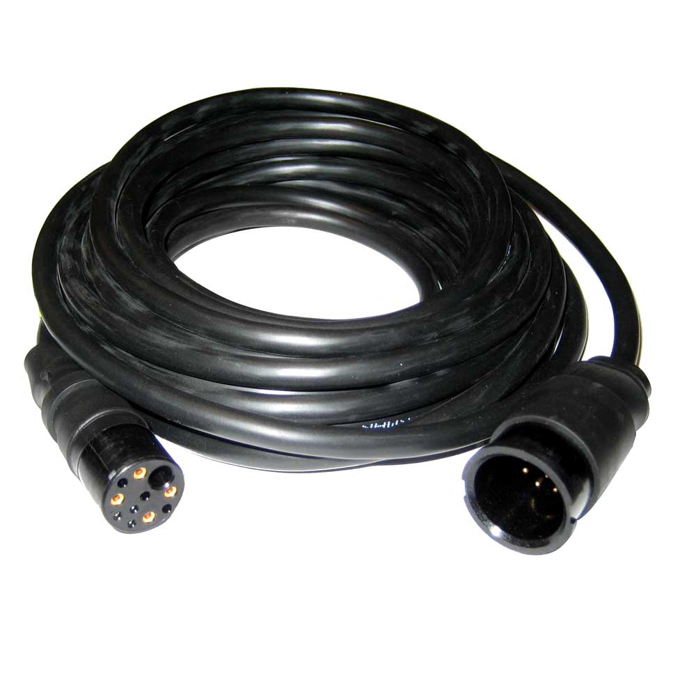 Raymarine transducer extension cable in black, 5 meters long, for marine sonar and fishfinder transducer connections.