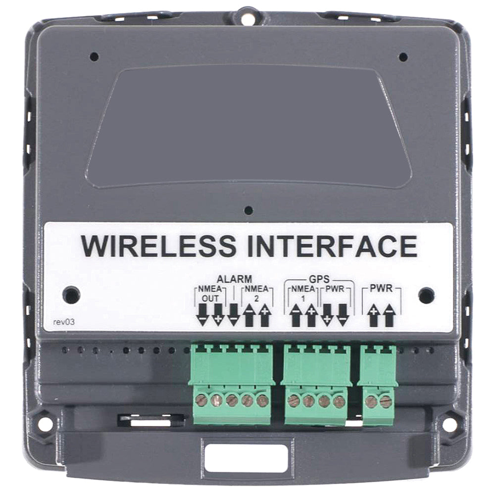 Raymarine Wireless Interface T122 transducer accessory showing device with connection ports and LED indicators.