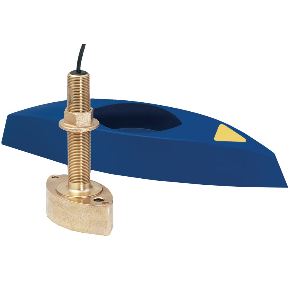 Raymarine B45 Bronze Thru-Hull transducer with fairing block for ST60 systems, showcasing durable bronze construction and mounting details.