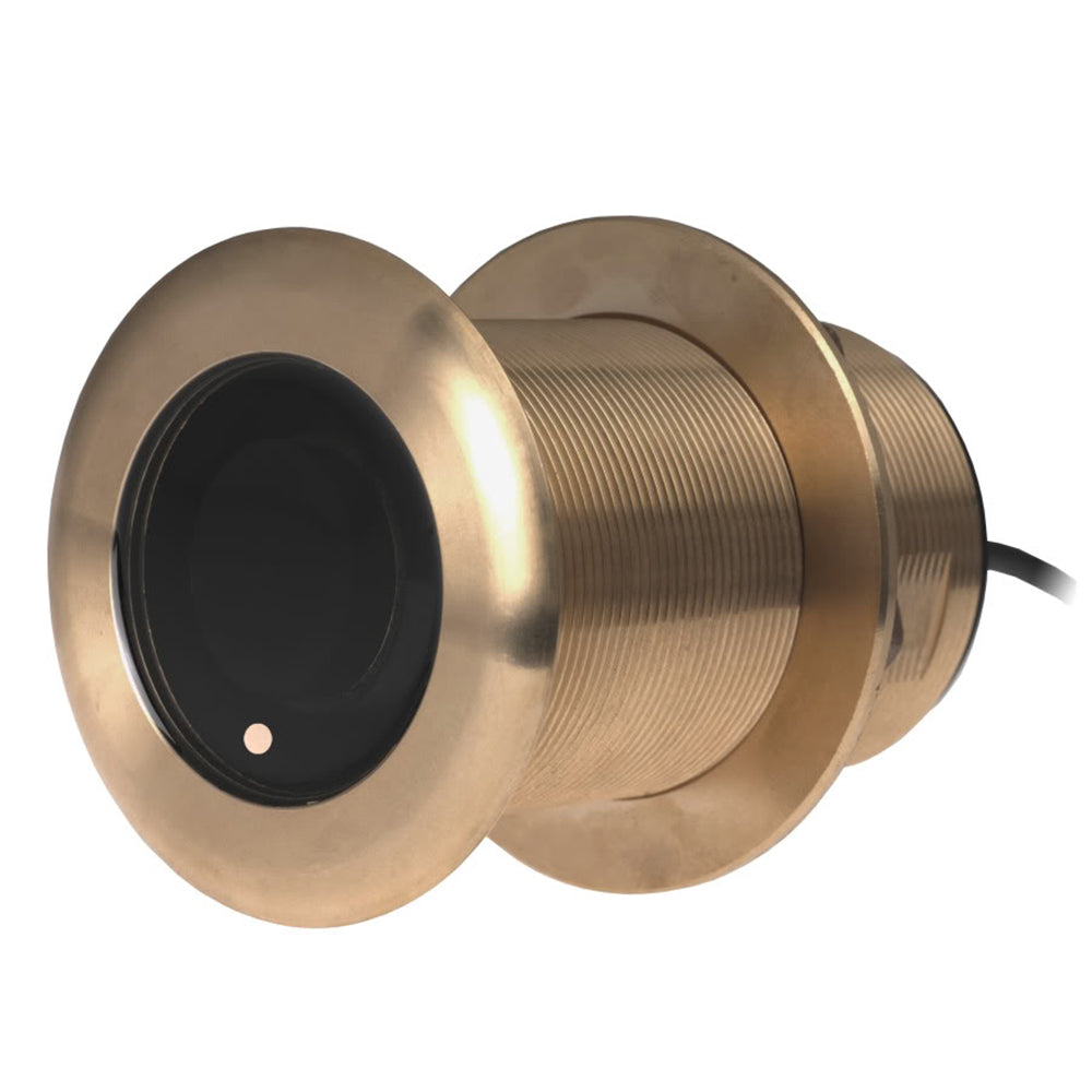 Raymarine B75M 600W Medium Frequency CHIRP Transducer with 20° tilt for marine sonar, featuring single operation cable.