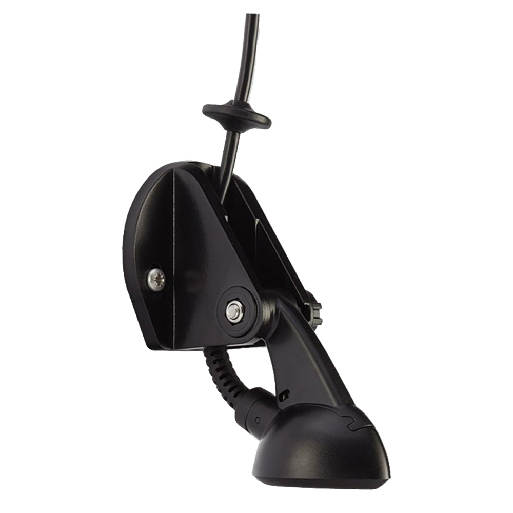 Raymarine CPT-S transom mount transducer with conical high Chirp for marine sonar and fishfinding.
