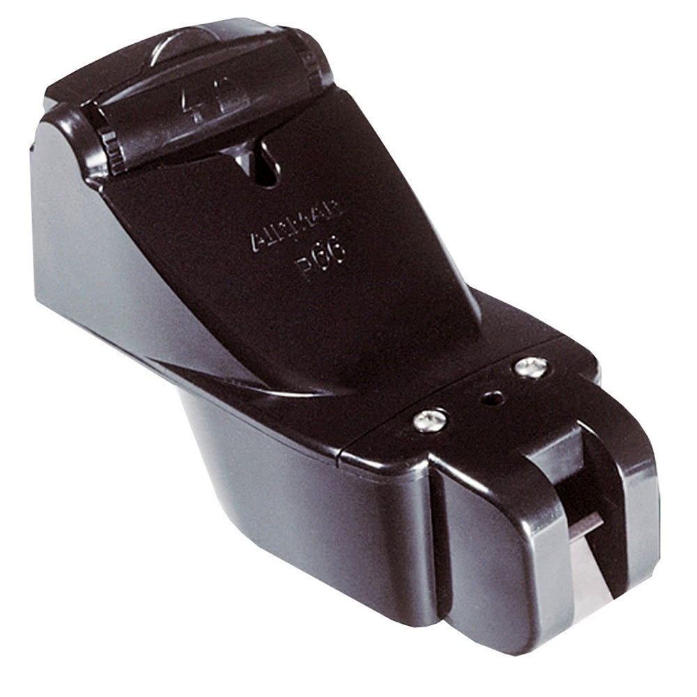 Raymarine P66 TM depth transducer for ST40, showing the black cylindrical sensor with mounting hardware.