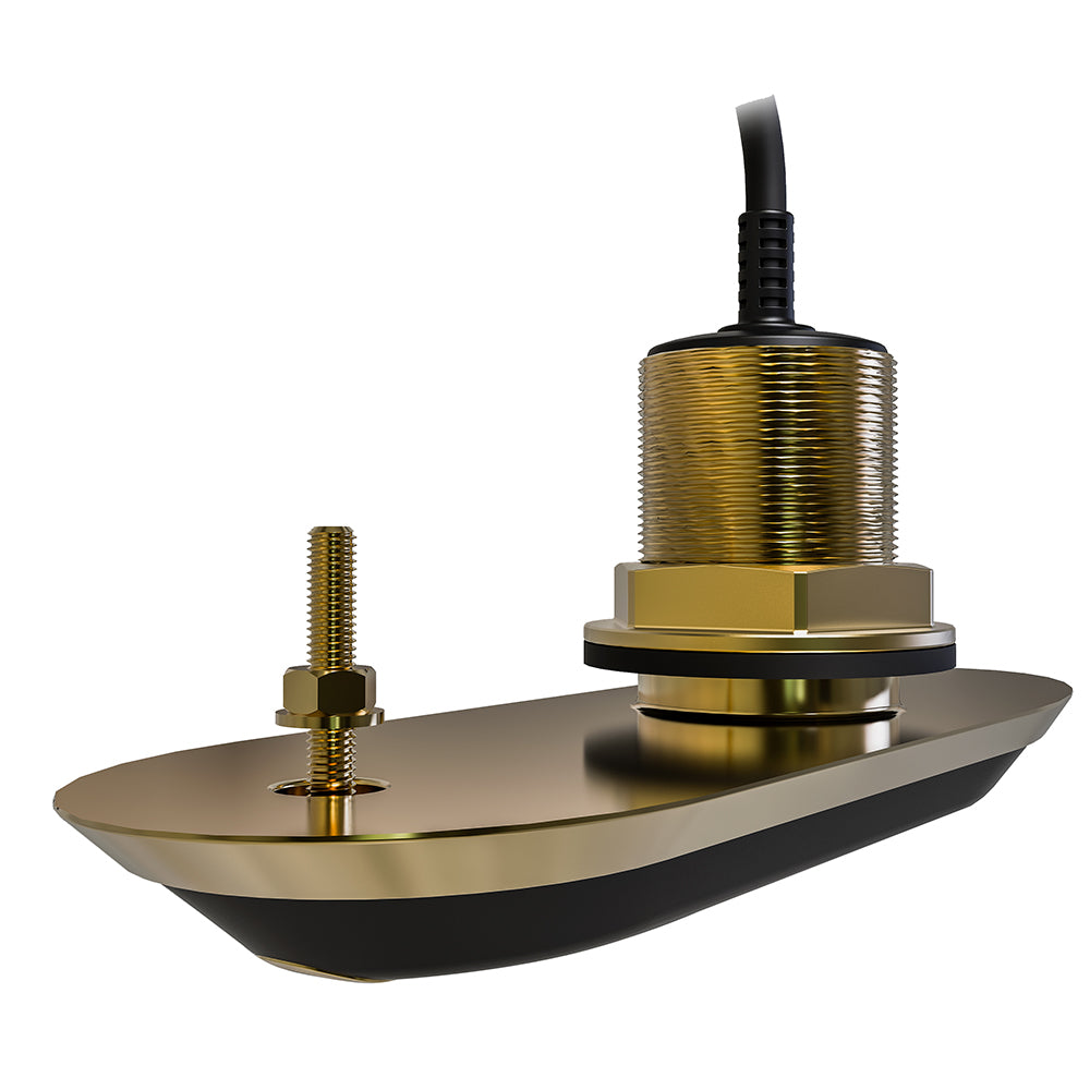 Raymarine RV-200 RealVision 3D all-in-one bronze thru-hull transducer with 0-8m cable for boat depth and fish finding.