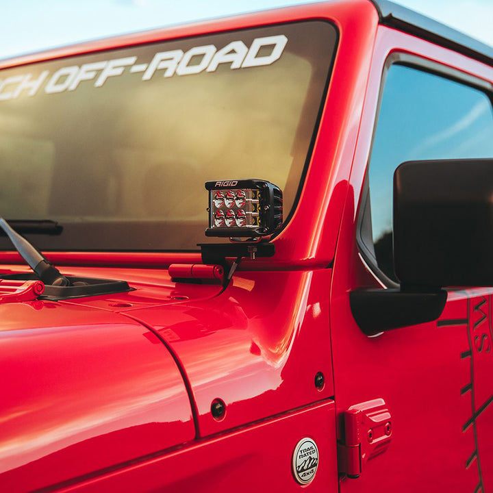 RIGID Industries 2018 Jeep Wrangler JL Support de montant A pour 2 feux de série D, D-SS, SR-M ou Ignite