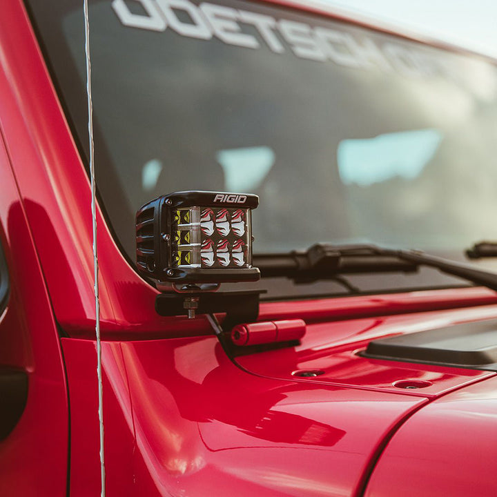 RIGID Industries 2018 Jeep Wrangler JL Support de montant A pour 2 feux de série D, D-SS, SR-M ou Ignite