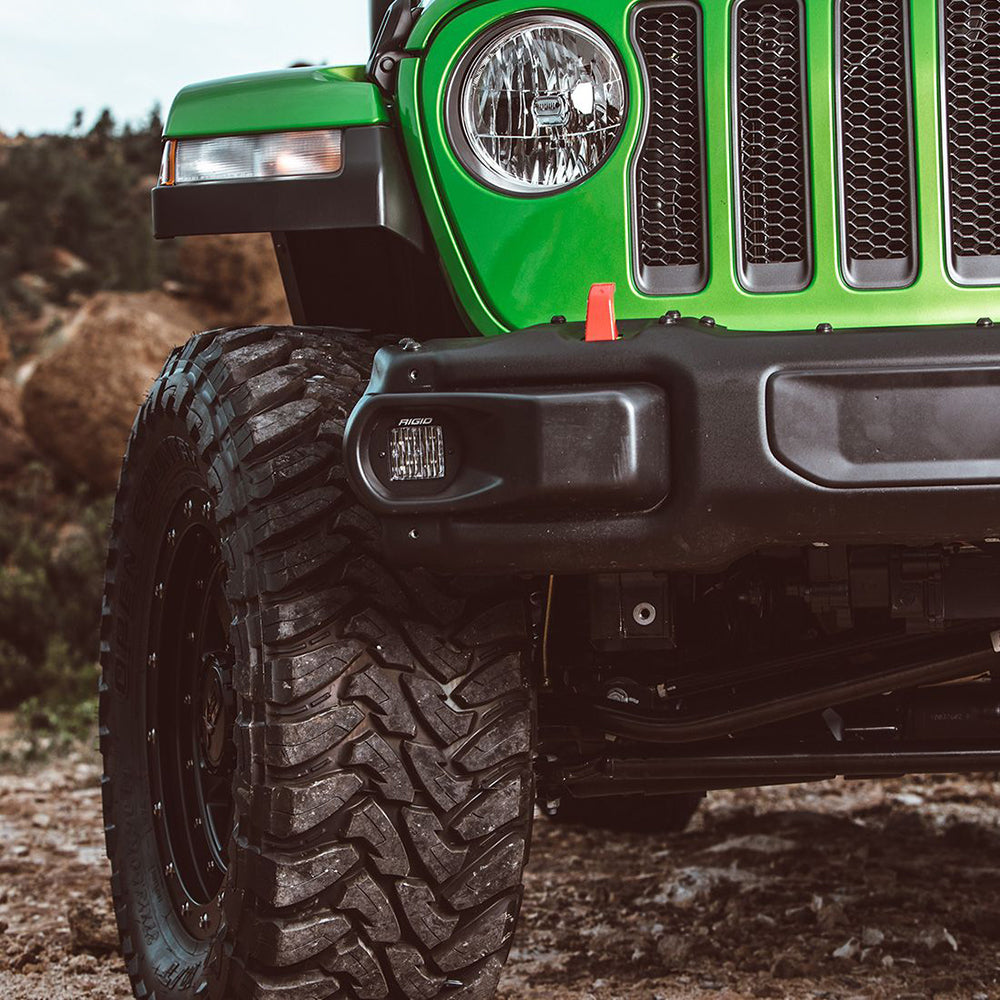 Support antibrouillard RIGID Industries 2018 pour Jeep Wrangler JL pour 2 phares de série D