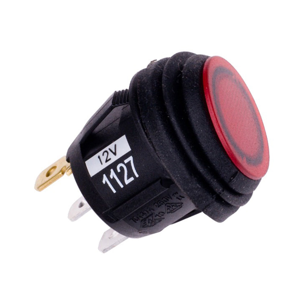 RIGID Industries Lighted Rocker Switch for vehicle accessories, showing the illuminated switch with mounting details.