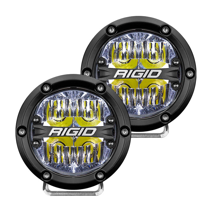 Feu antibrouillard tout-terrain à DEL RIGID Industries série 360 ​​de 4 pouces avec rétroéclairage blanc - Boîtier noir