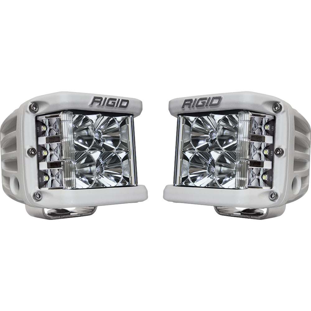 Pair of RIGID Industries D-SS PRO Flood LED surface mount spreader lights in white, designed for off-road or vehicle lighting.